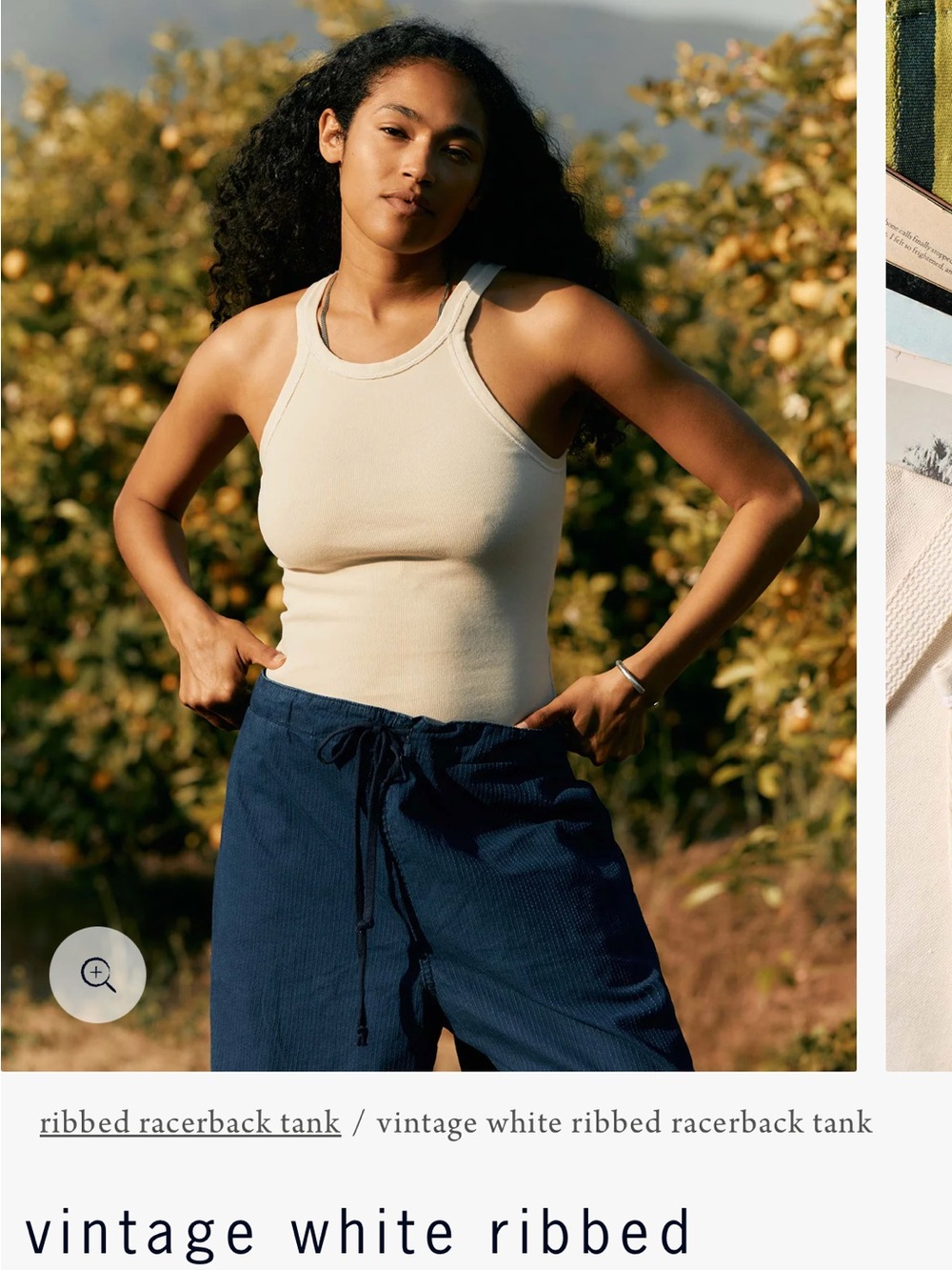 imogene + willie vintage white ribbed racerback tank